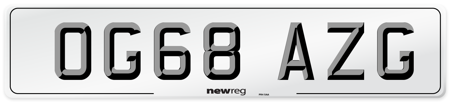 OG68 AZG Number Plate from New Reg